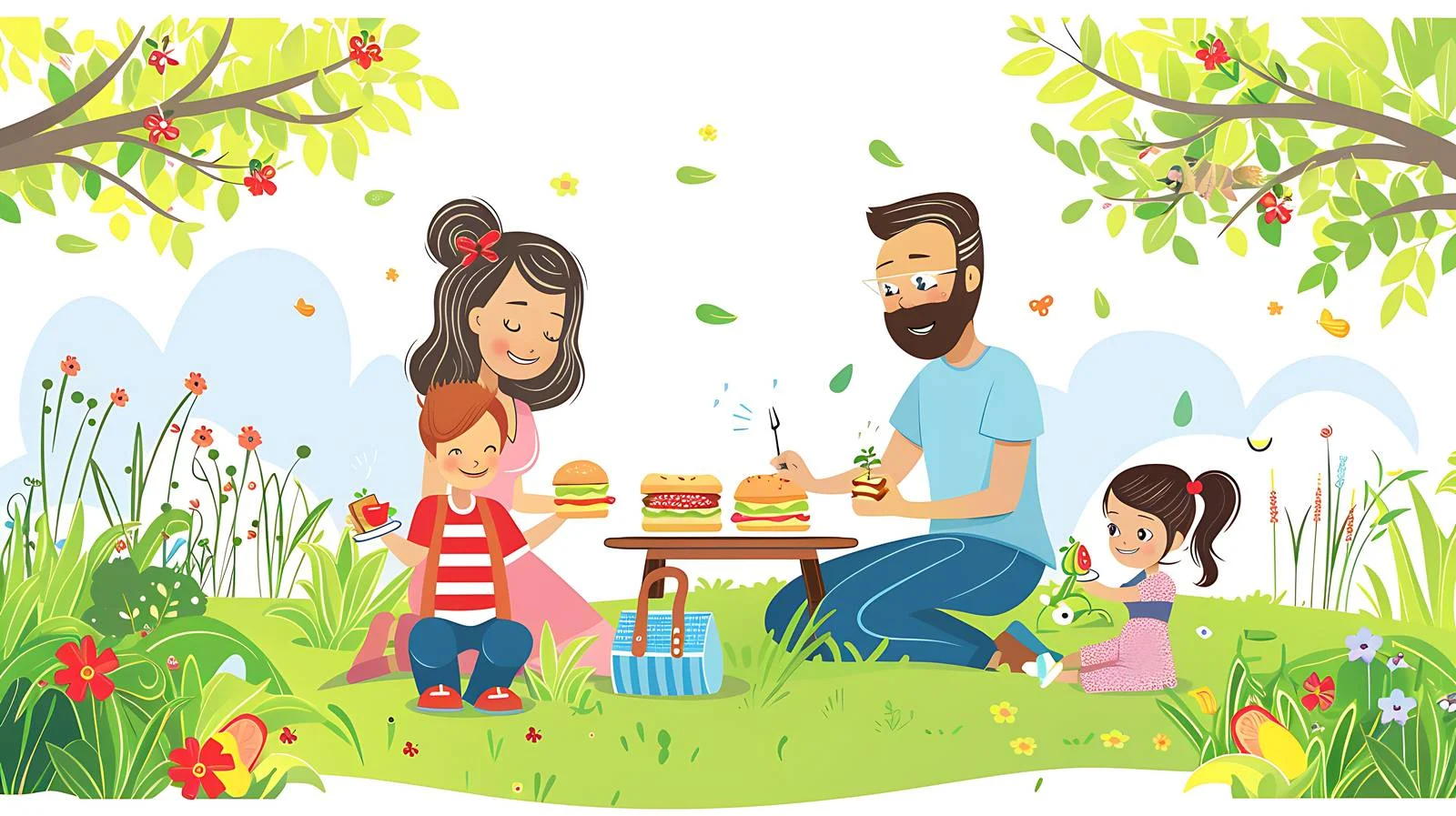 Family Enjoying Garden Break — free download from Dotvec