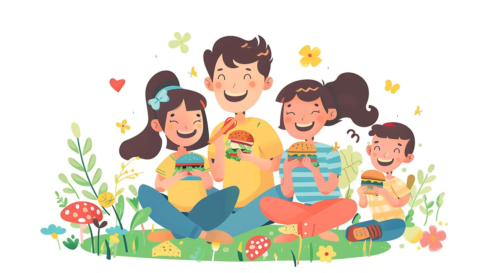 Relaxing Family Mealtime in Garden — free download from Dotvec