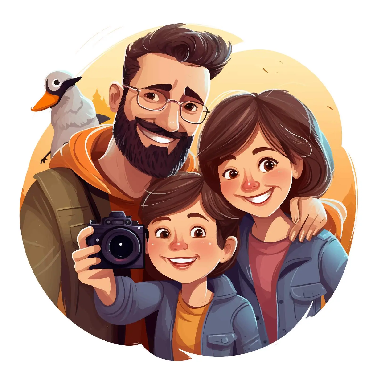 Happy Family Photo Illustration Vector Design — free download from Dotvec
