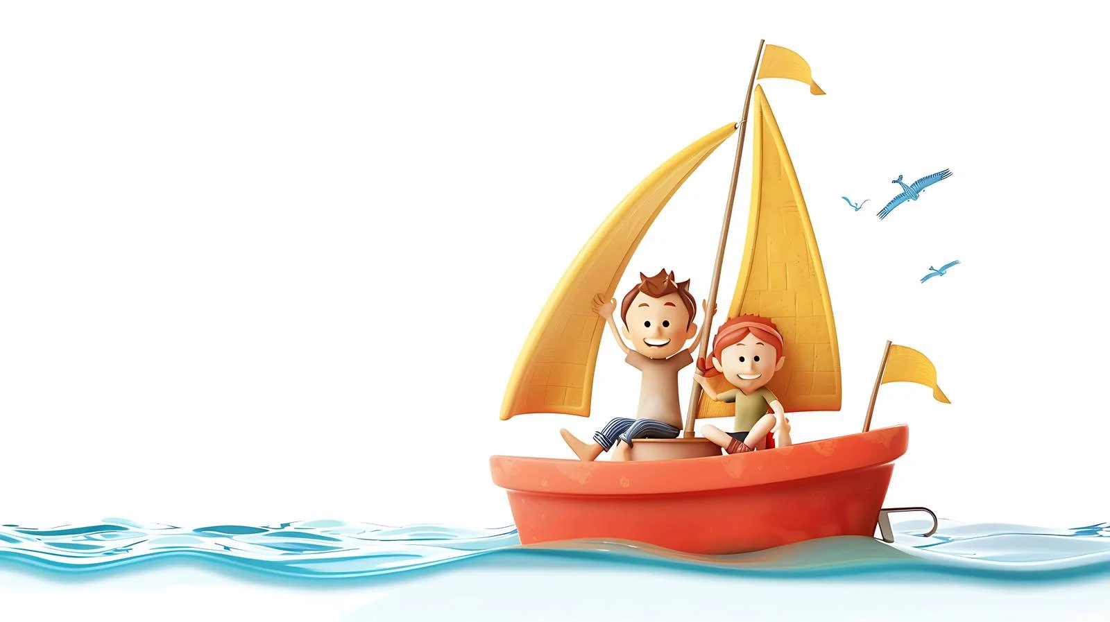 Happy Family Sailing Out to Sea — free download from Dotvec