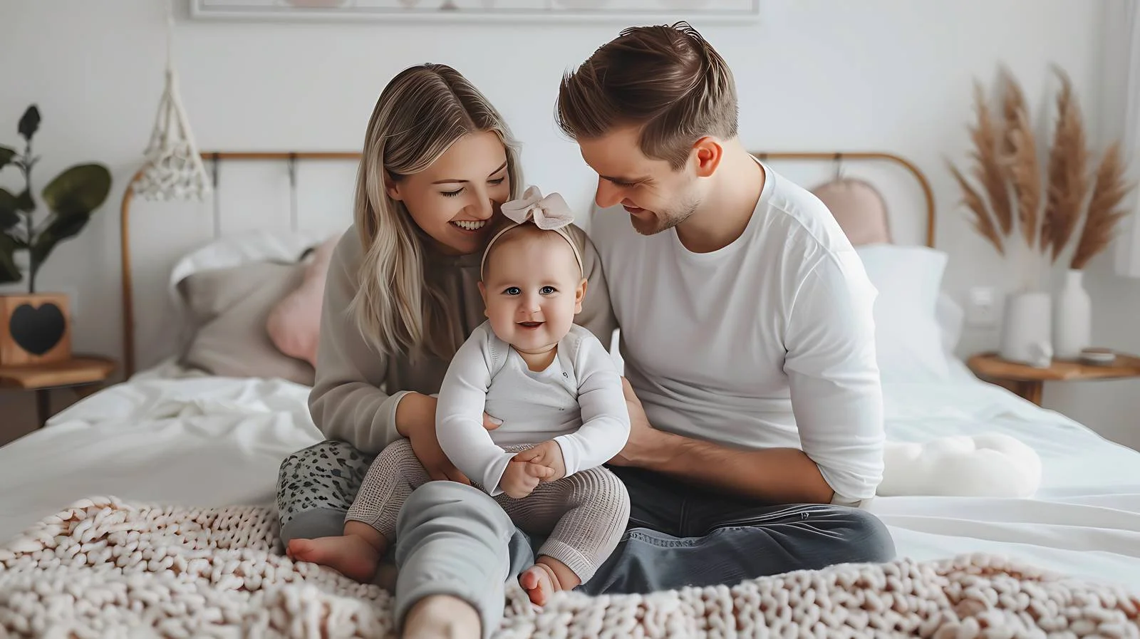 Joyful Family on Bed at Home — free download from Dotvec