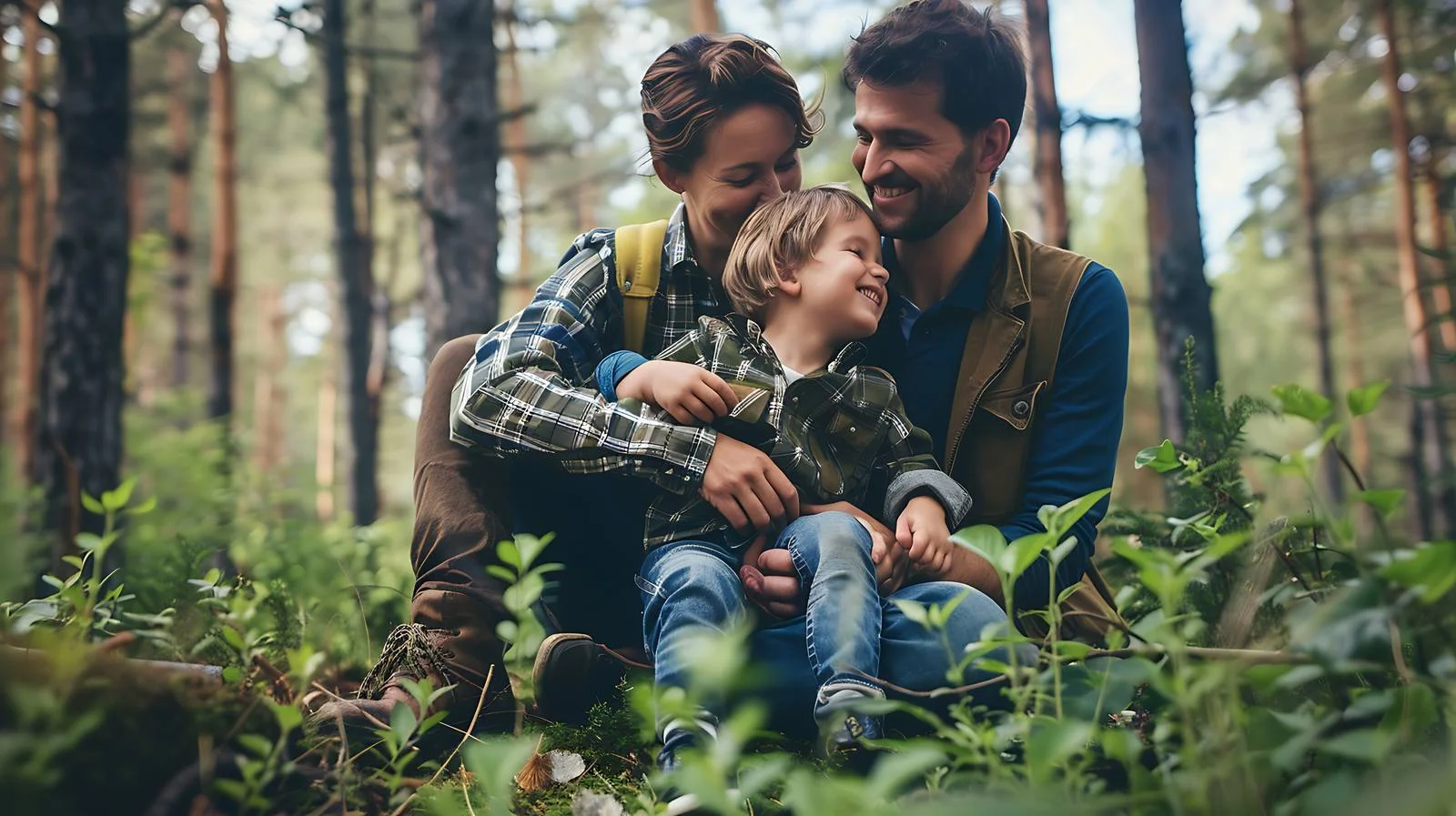 Family enjoying nature in forest together — free download from Dotvec