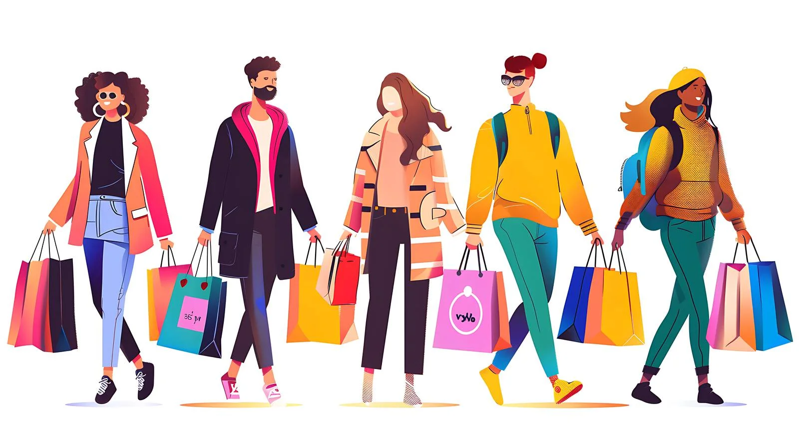 Joyful Fashionable Youth Shopping Together — free download from Dotvec