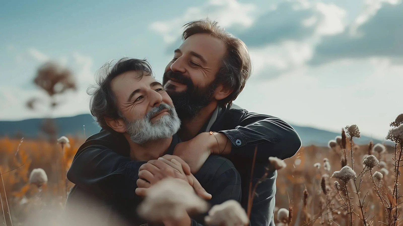 Family Embrace on Meadow — free download from Dotvec