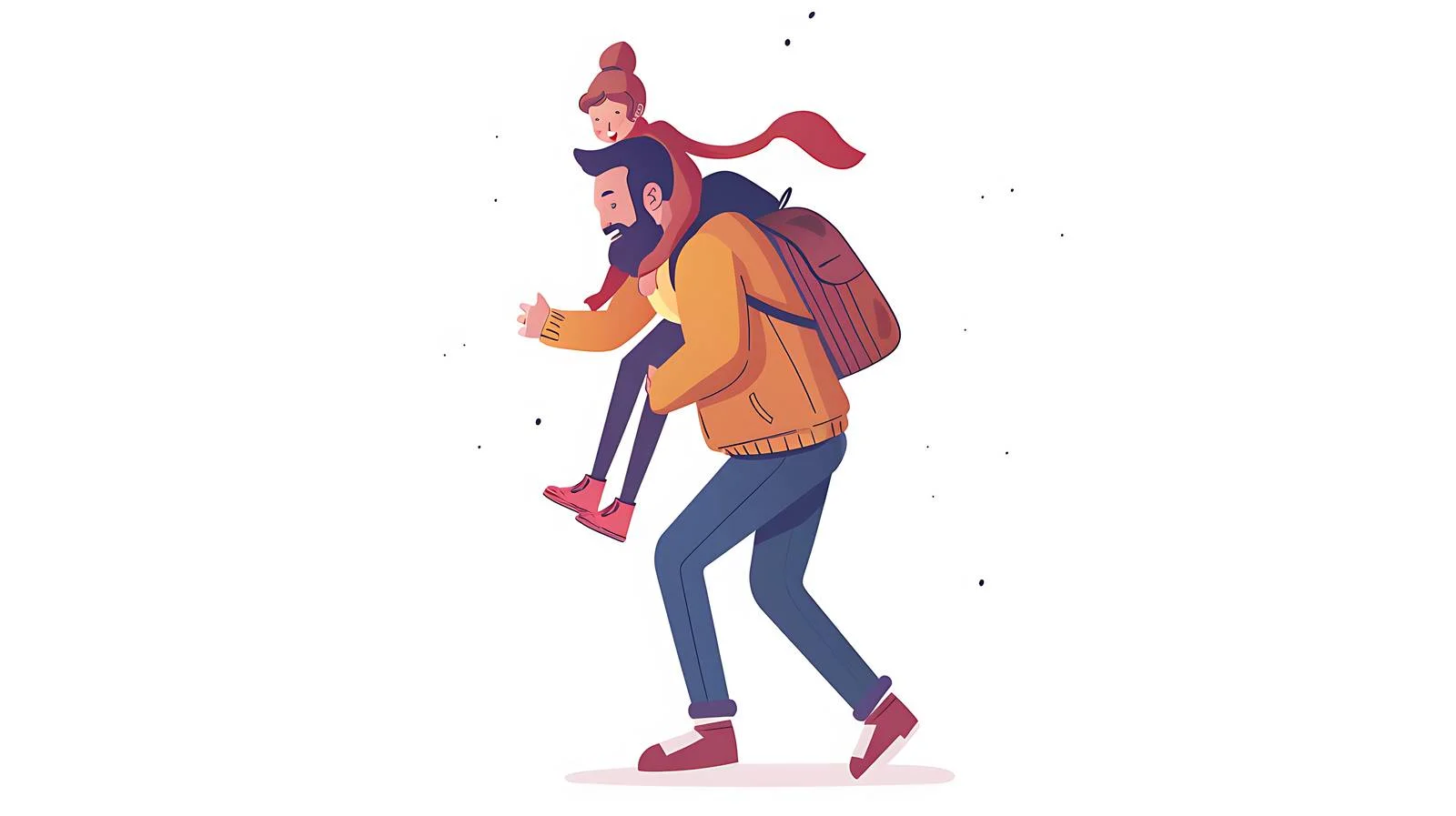 Joyful Father Carrying Daughter Alone – free piggyback image from Dotvec