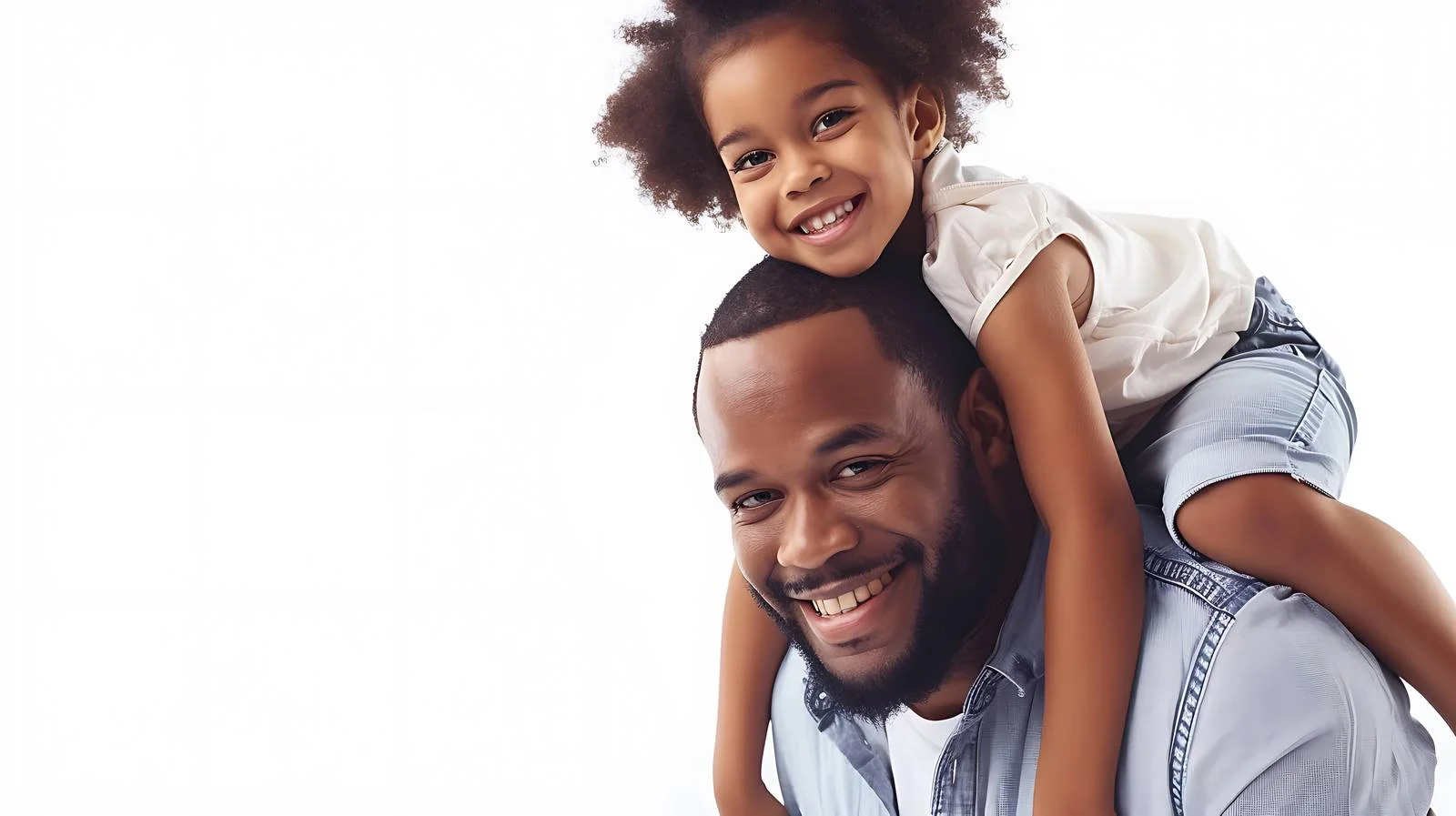 Father Daughter Piggyback Isolated Portrait — free download from Dotvec