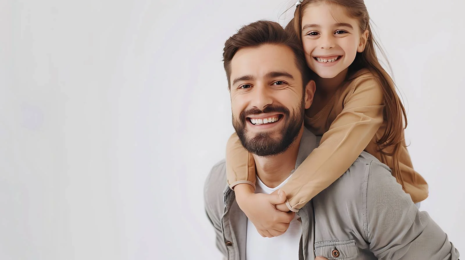 Father Daughter Piggyback Isolated — free download from Dotvec
