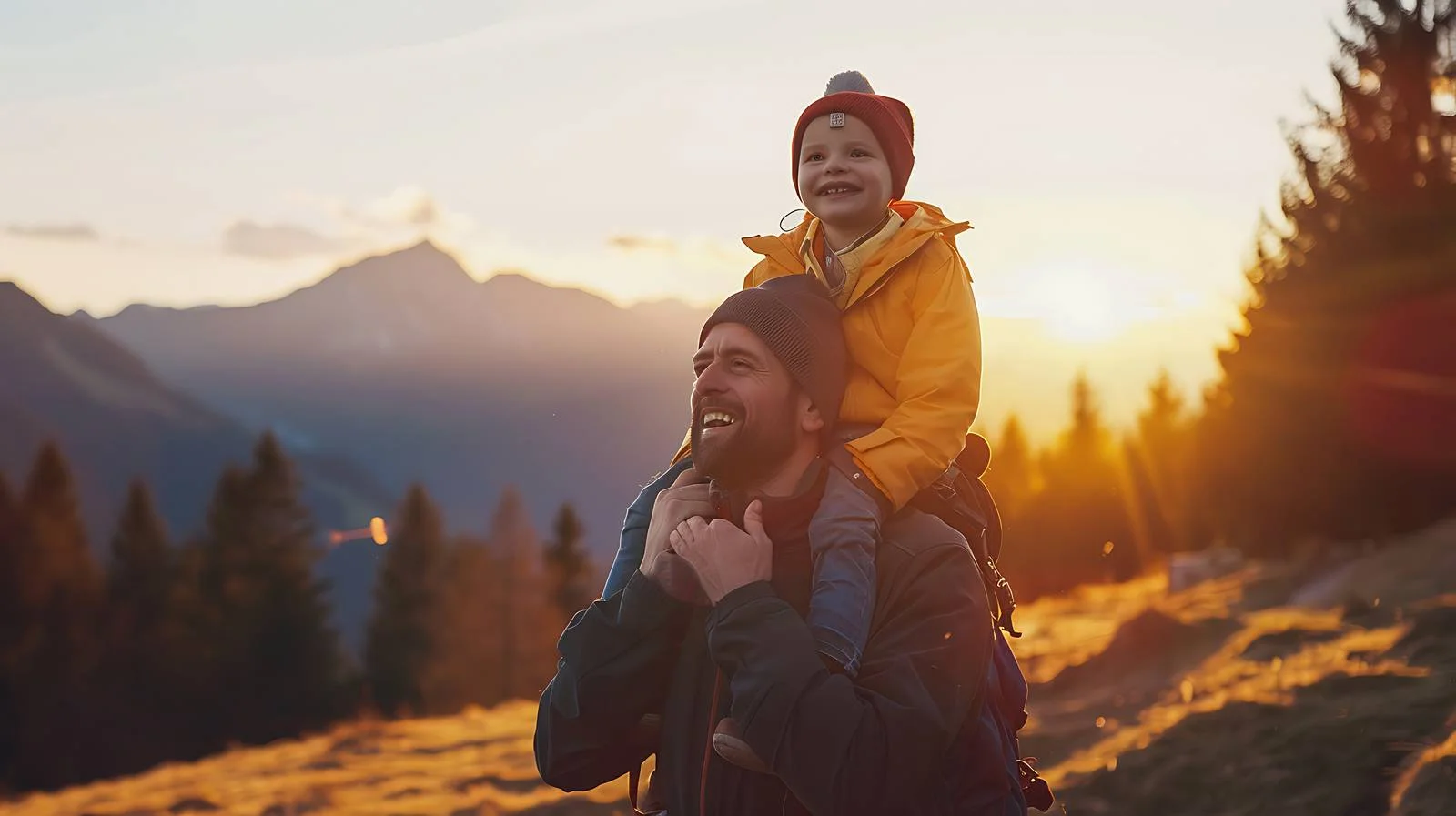 Joyful Father Carrying Son on Shoulders — free download from Dotvec