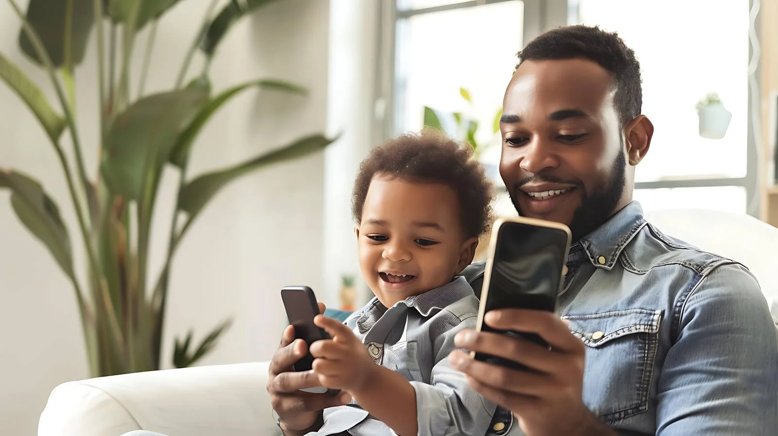 Father and Son Home Office Interaction — free download from Dotvec