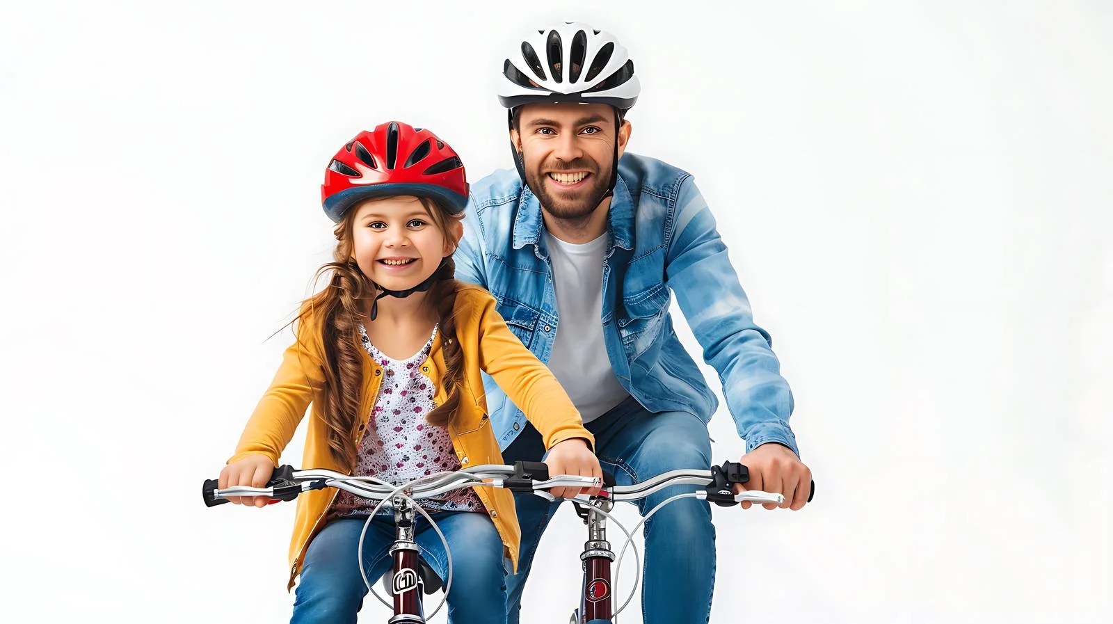 Joyful Father-Daughter Bike Ride in Park — free download from Dotvec