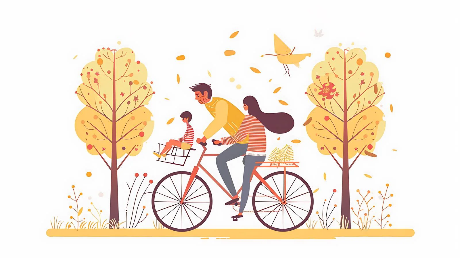 Father Daughter Bicycle Ride in Park — free download from Dotvec