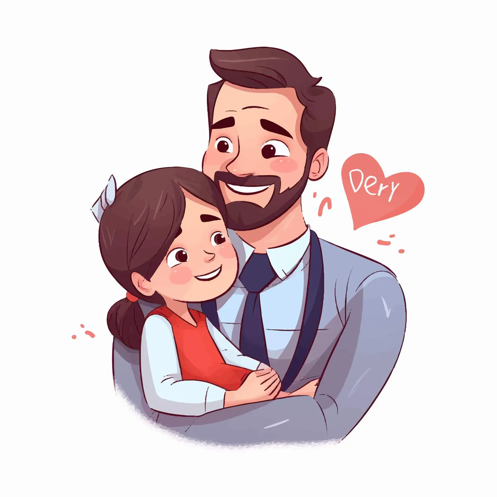 Happy Father's Day Card with Dad and Daughter — free download from Dotvec