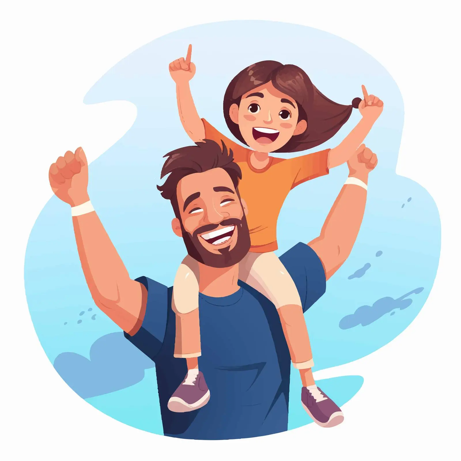 Father's Day Greeting Card with Dad and Daughter – free carry image from Dotvec