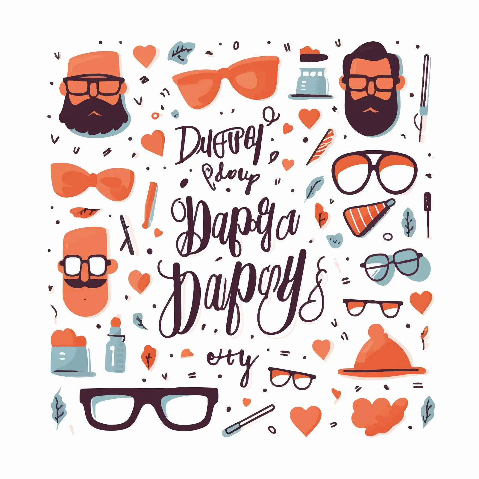 German Calligraphy Happy Father's Day Lettering – free artistic typography image from Dotvec