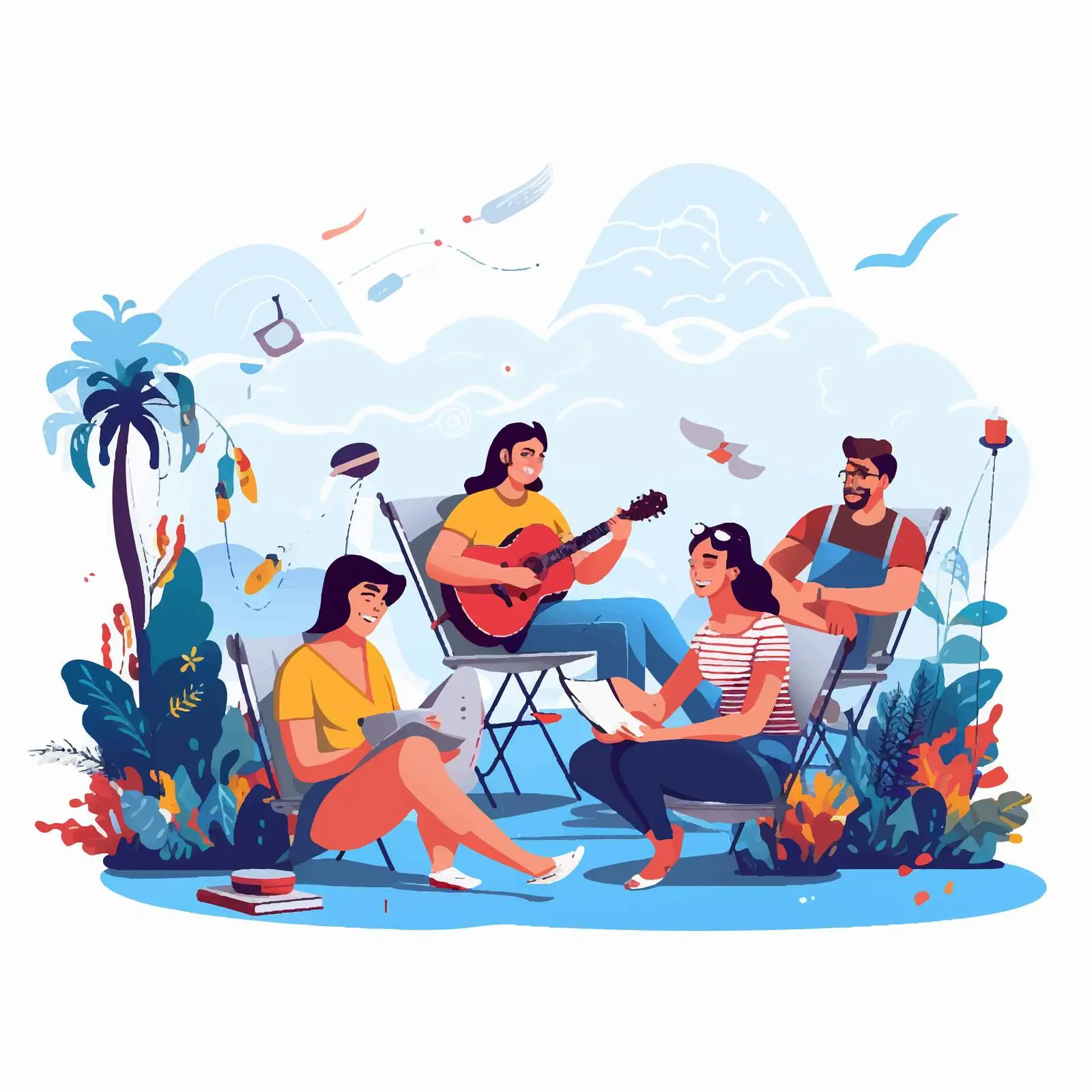 Friends Relaxing Together on a Summer Weekend — free download from Dotvec