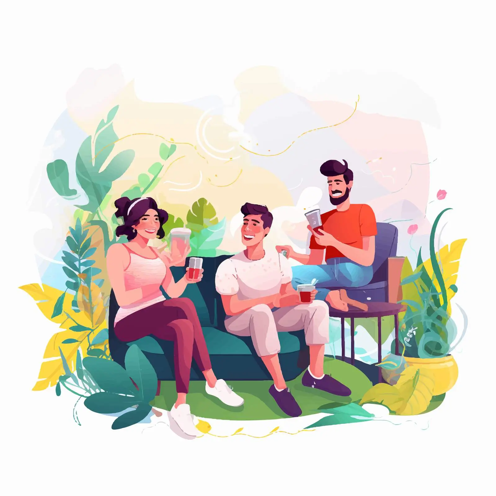 Friends Enjoying Relaxation on Summer Weekend — free download from Dotvec
