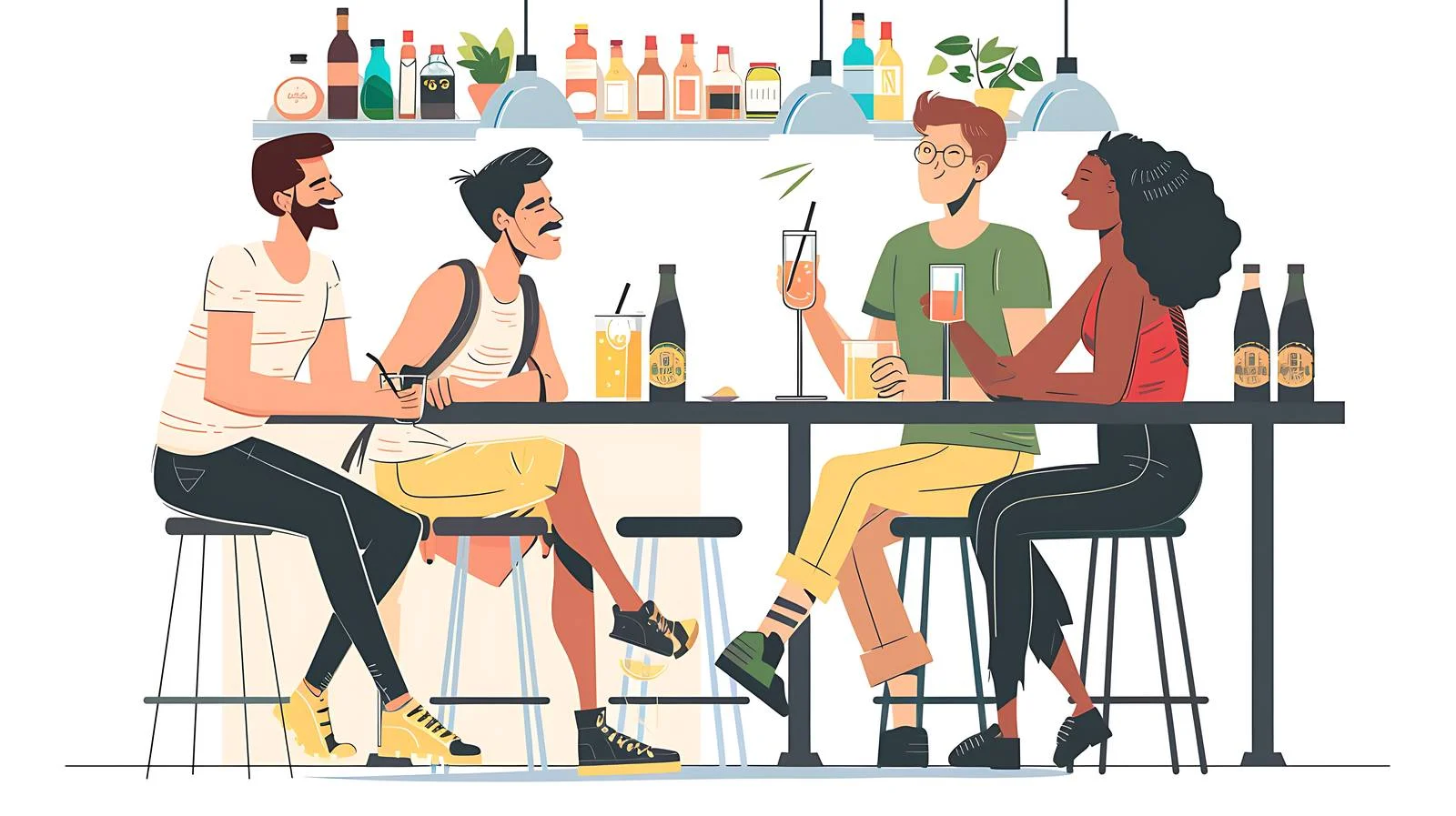 Friends Socializing in Bar Setting — free download from Dotvec