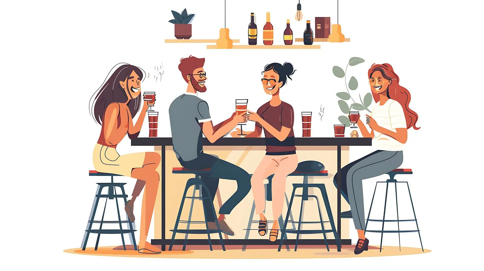 Friends Socializing in Bar — free download from Dotvec