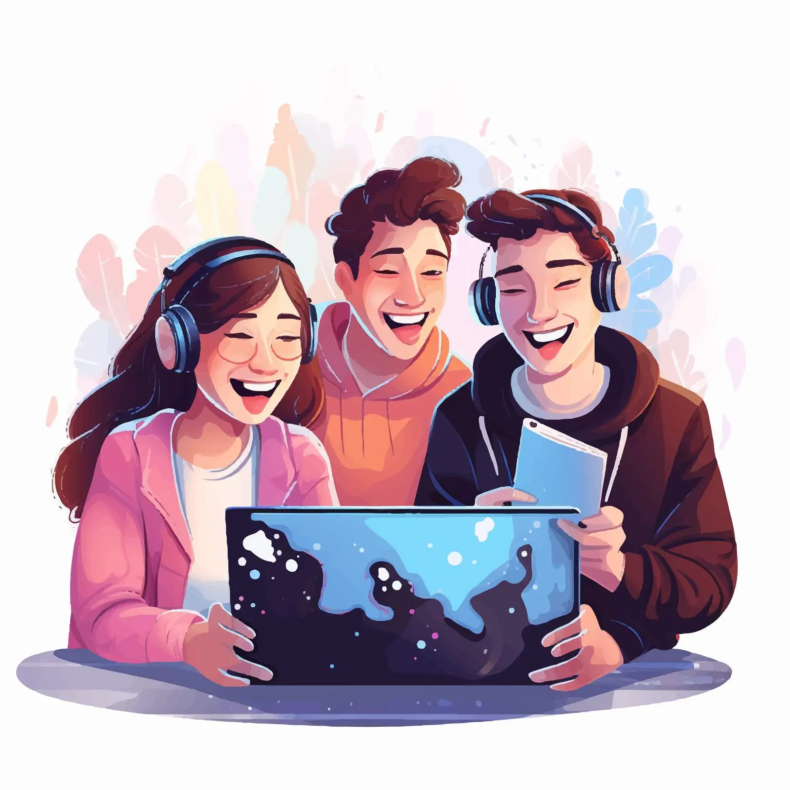 Friends Enjoying Video Together in Good Spirits — free download from Dotvec
