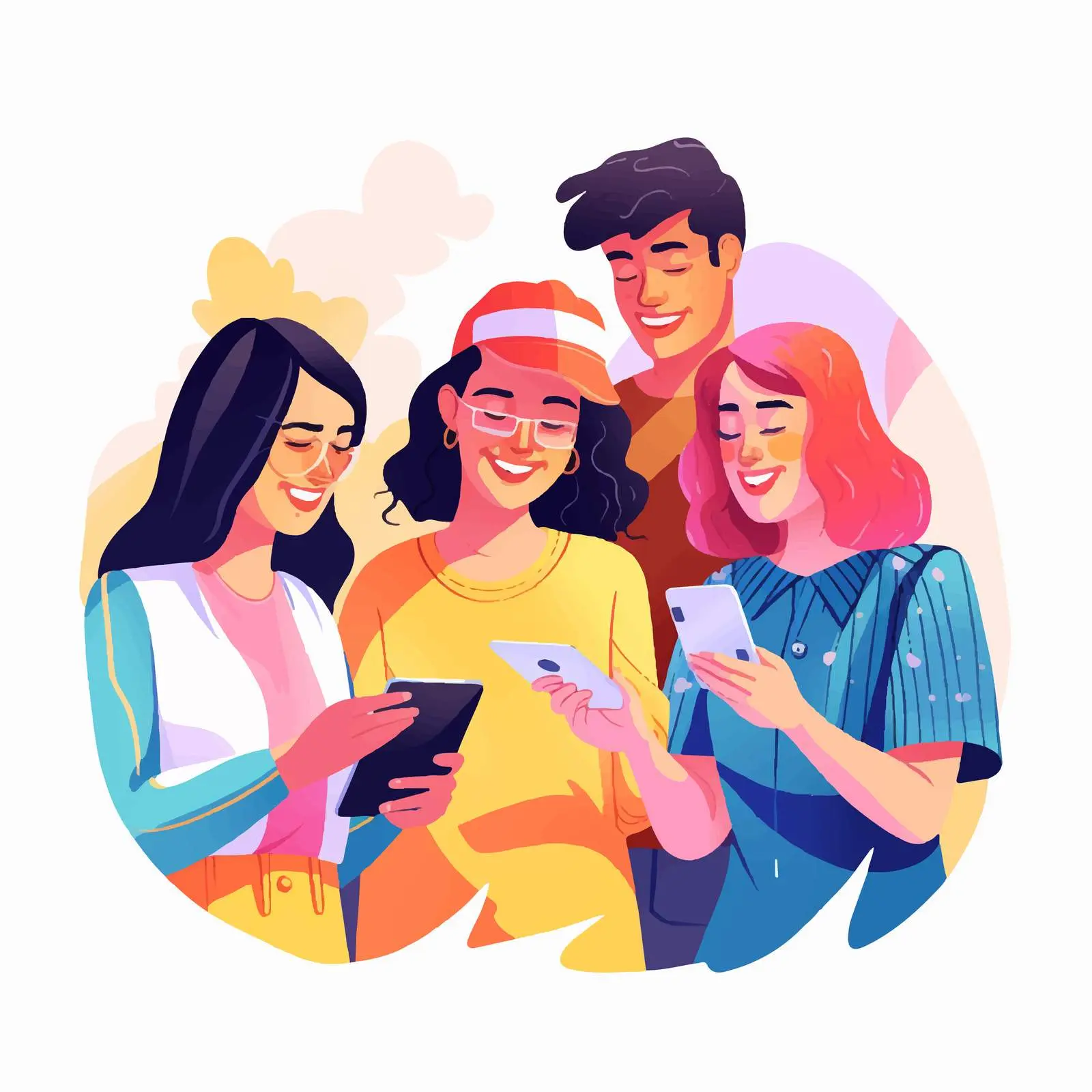 Young Friends Enjoying Video Together — free download from Dotvec