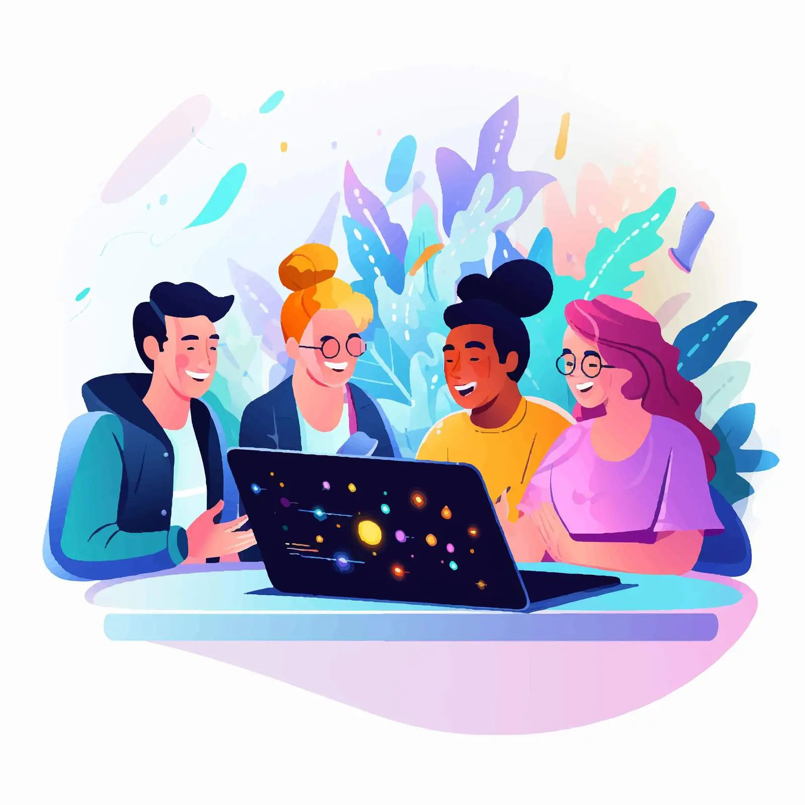 Friends Enjoying Video Together — free download from Dotvec