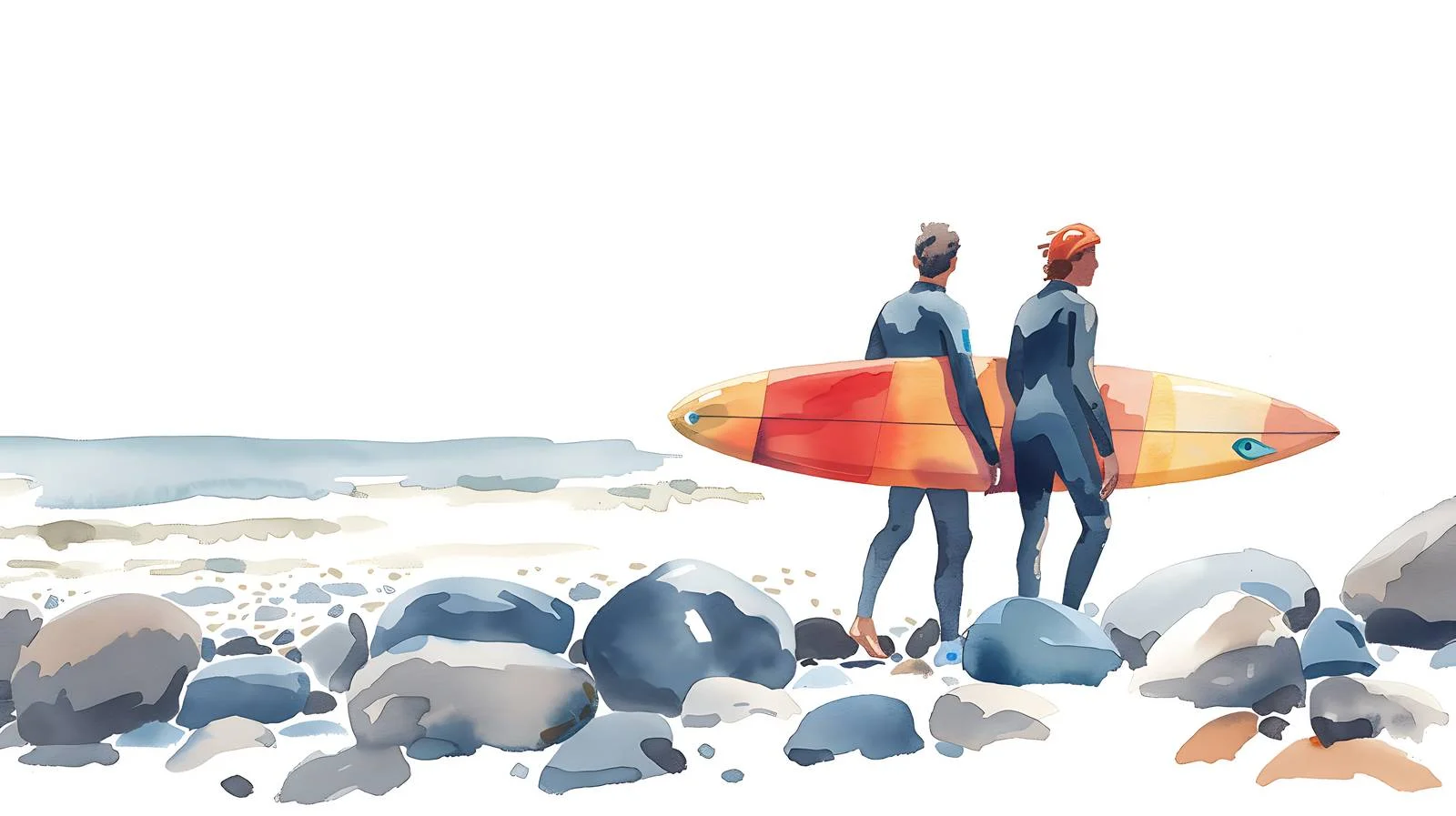 Friends Walking with Surfboards on Stony Beach — free download from Dotvec