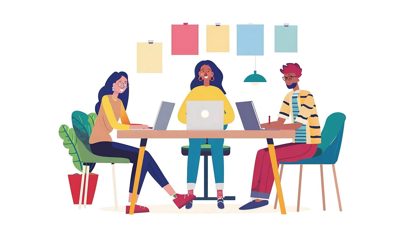 Friends Collaborating at Home — free download from Dotvec