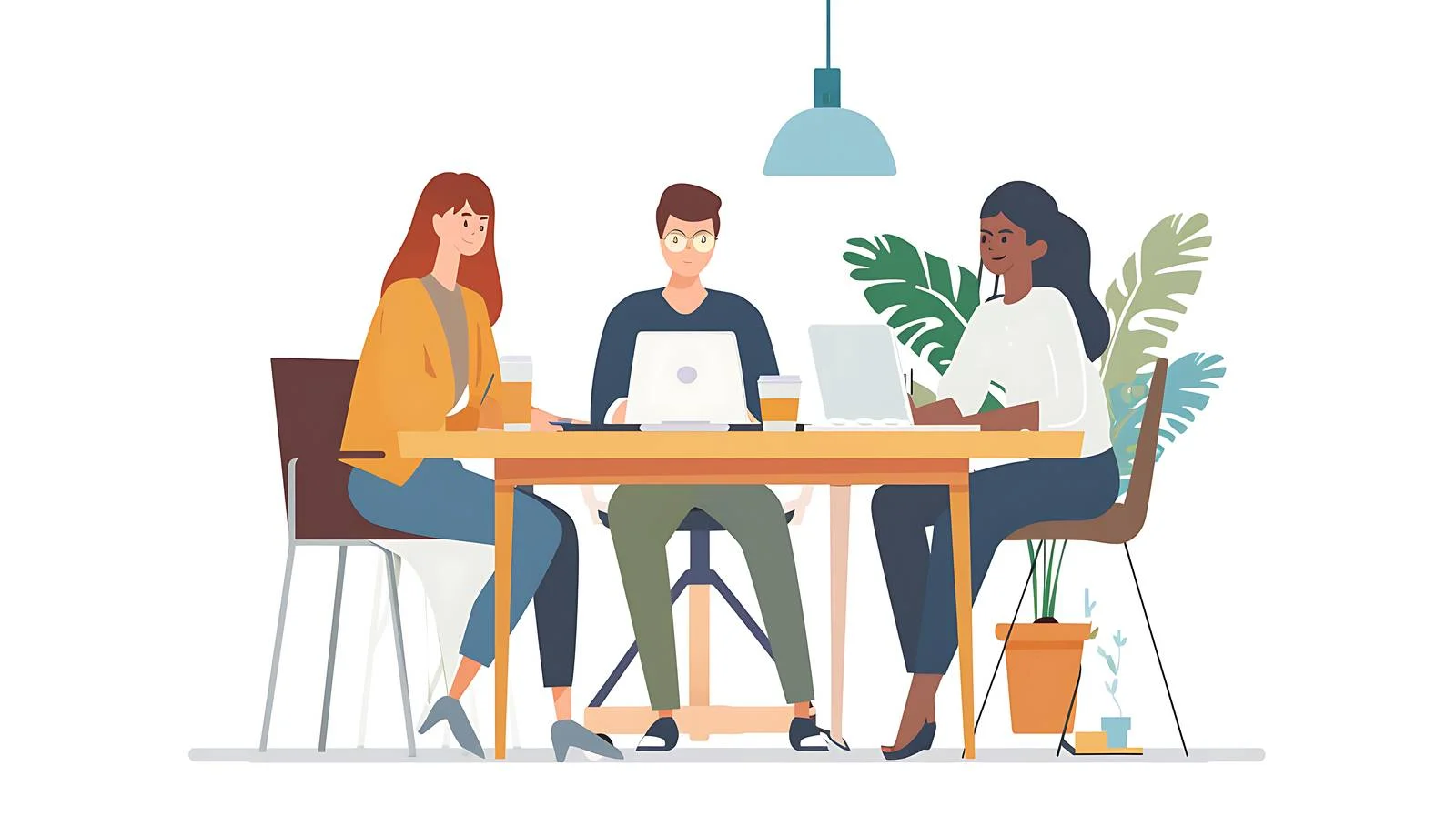 Friends Collaborating at Home Office — free download from Dotvec