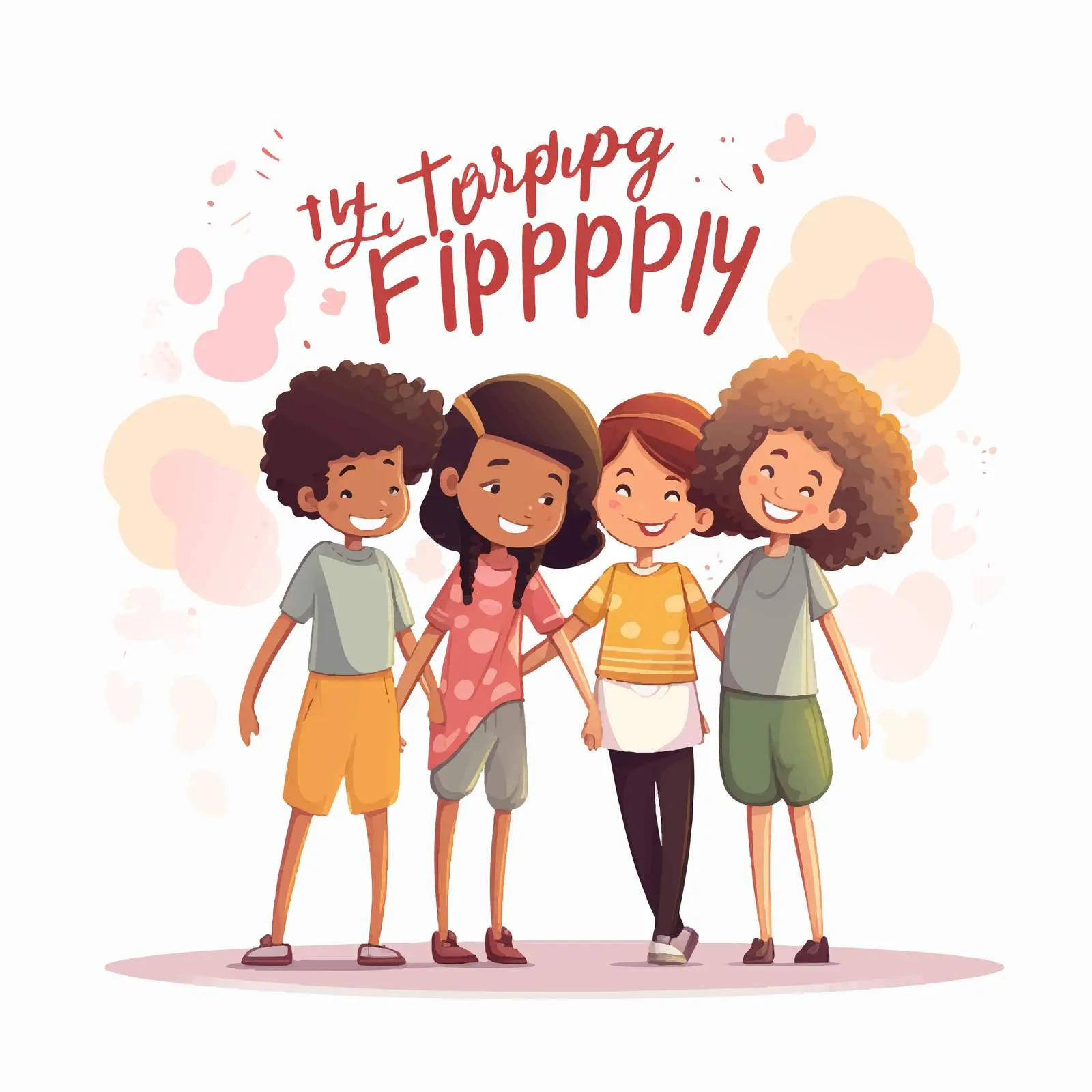 Happy Friendship Day Lettering Logo Illustration — free download from Dotvec