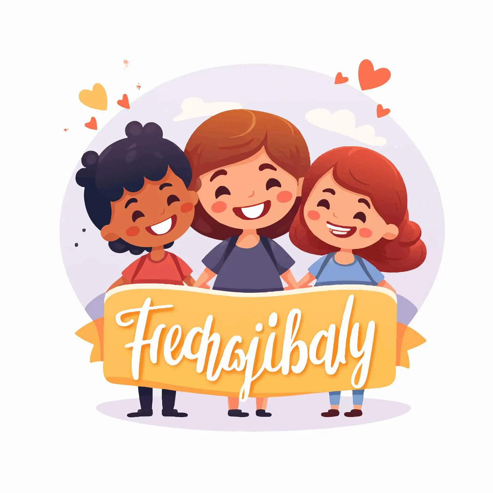Happy Friendship Day Lettering Logo Illustration — free download from Dotvec