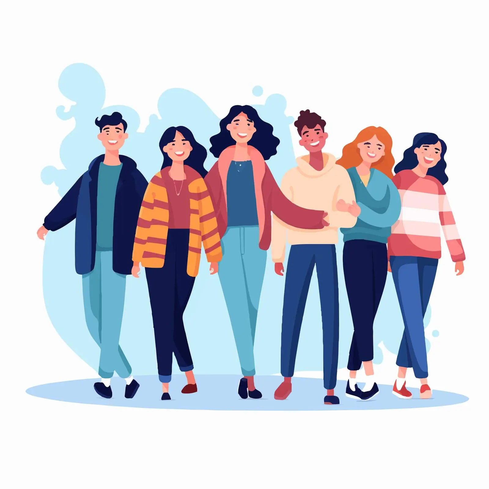 Young Men and Women Holding Hands Smiling — free download from Dotvec