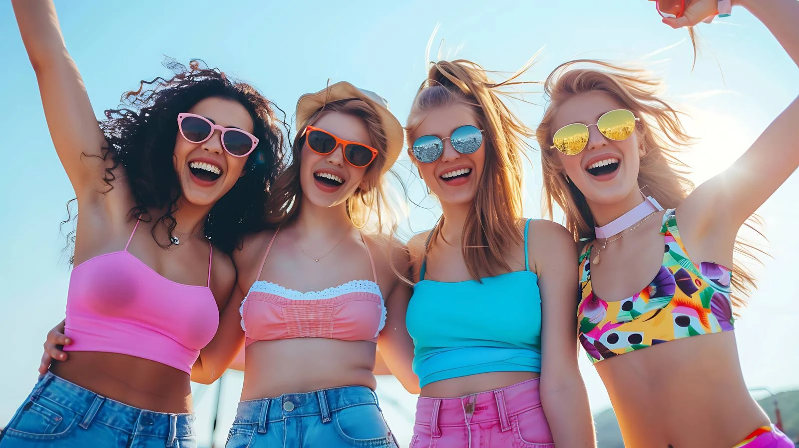 Joyful girls enjoying music festival atmosphere — free download from Dotvec