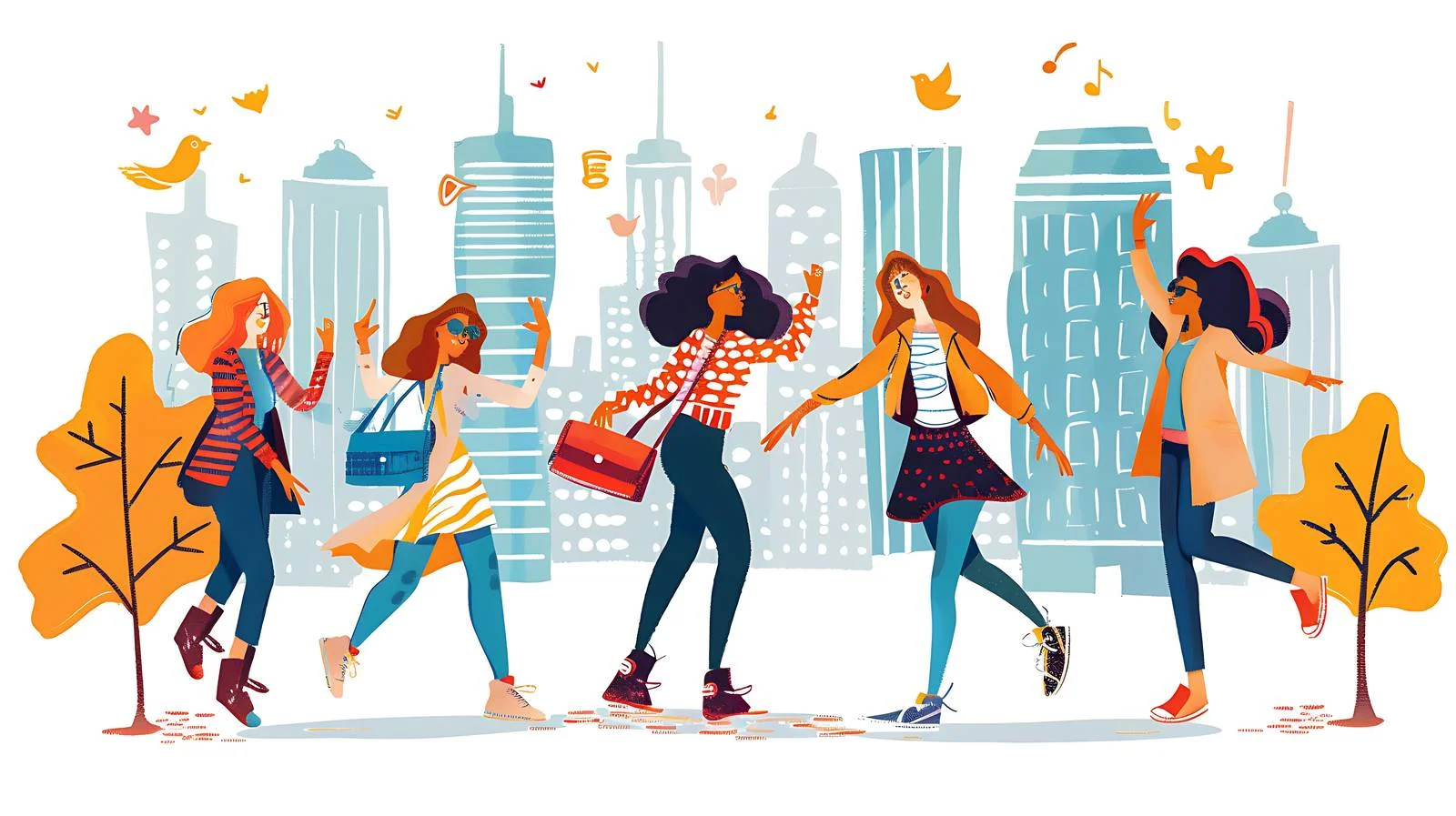 Joyful City Streets Girls — free download from Dotvec