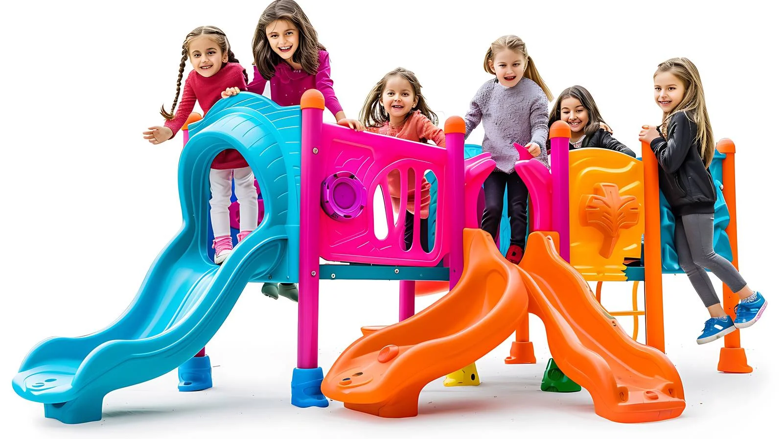 Joyful Girls at Kindergarten Playground — free download from Dotvec