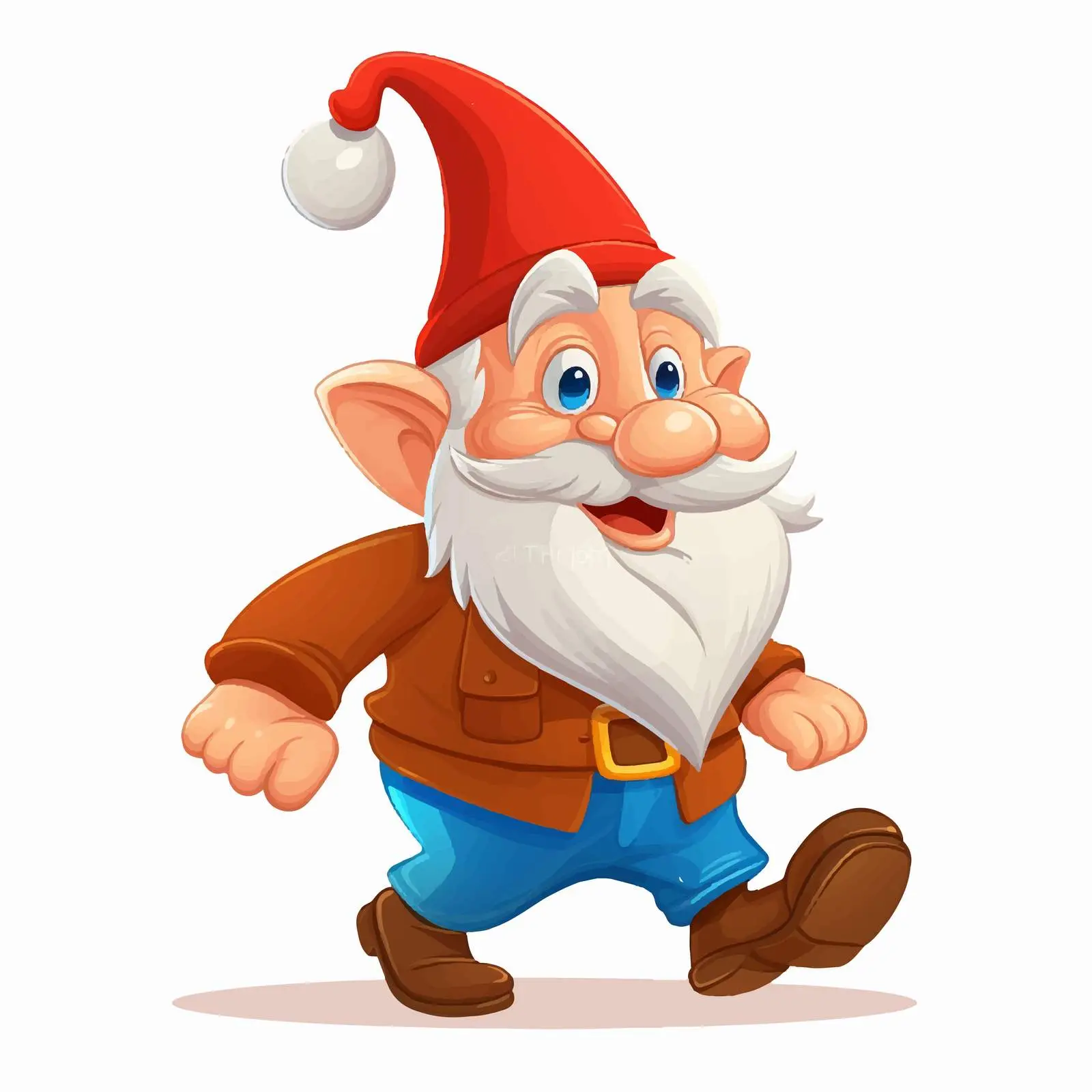 Smiling Gnome Character Walking Illustrated Vector — free download from Dotvec