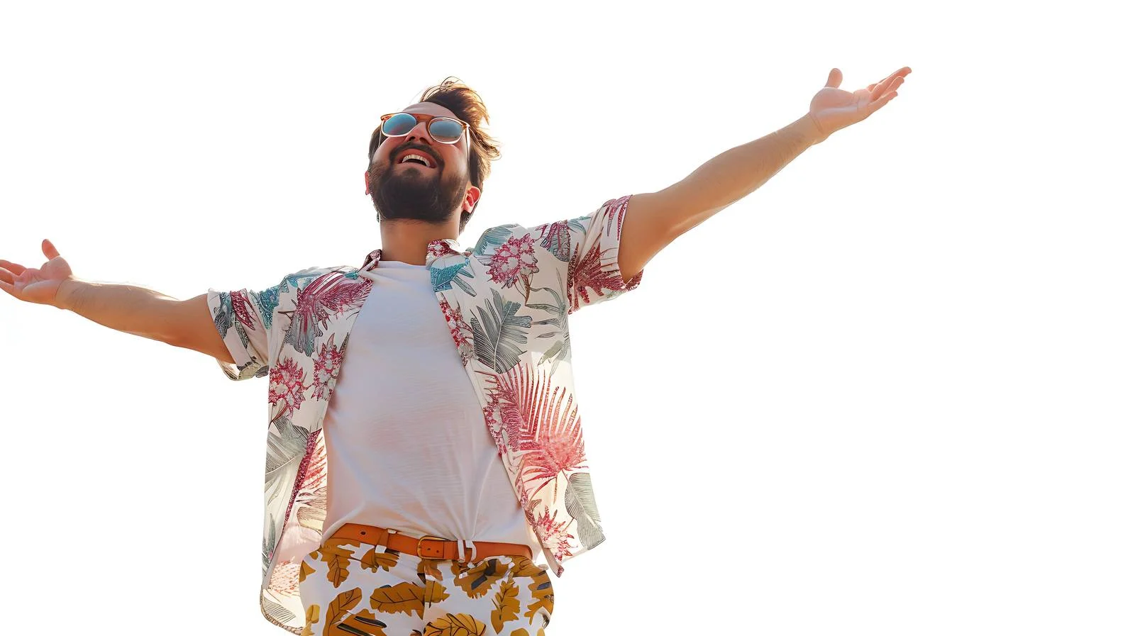 Joyful Beachgoer in Casual Attire — free download from Dotvec