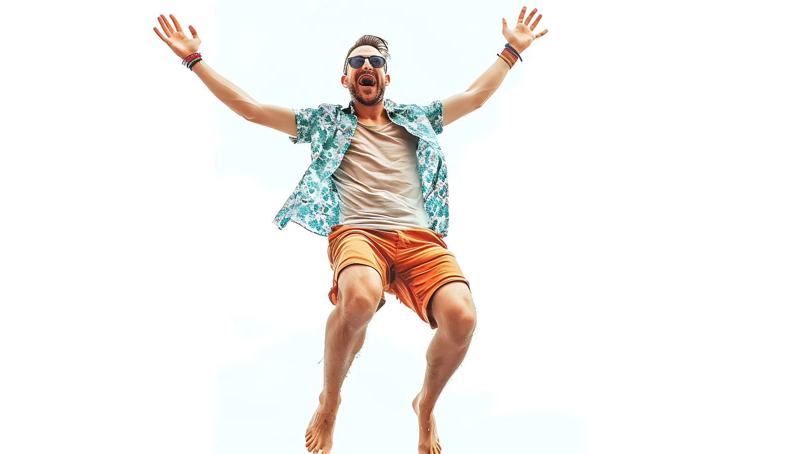 Joyful Beachgoer in Casual Attire — free download from Dotvec
