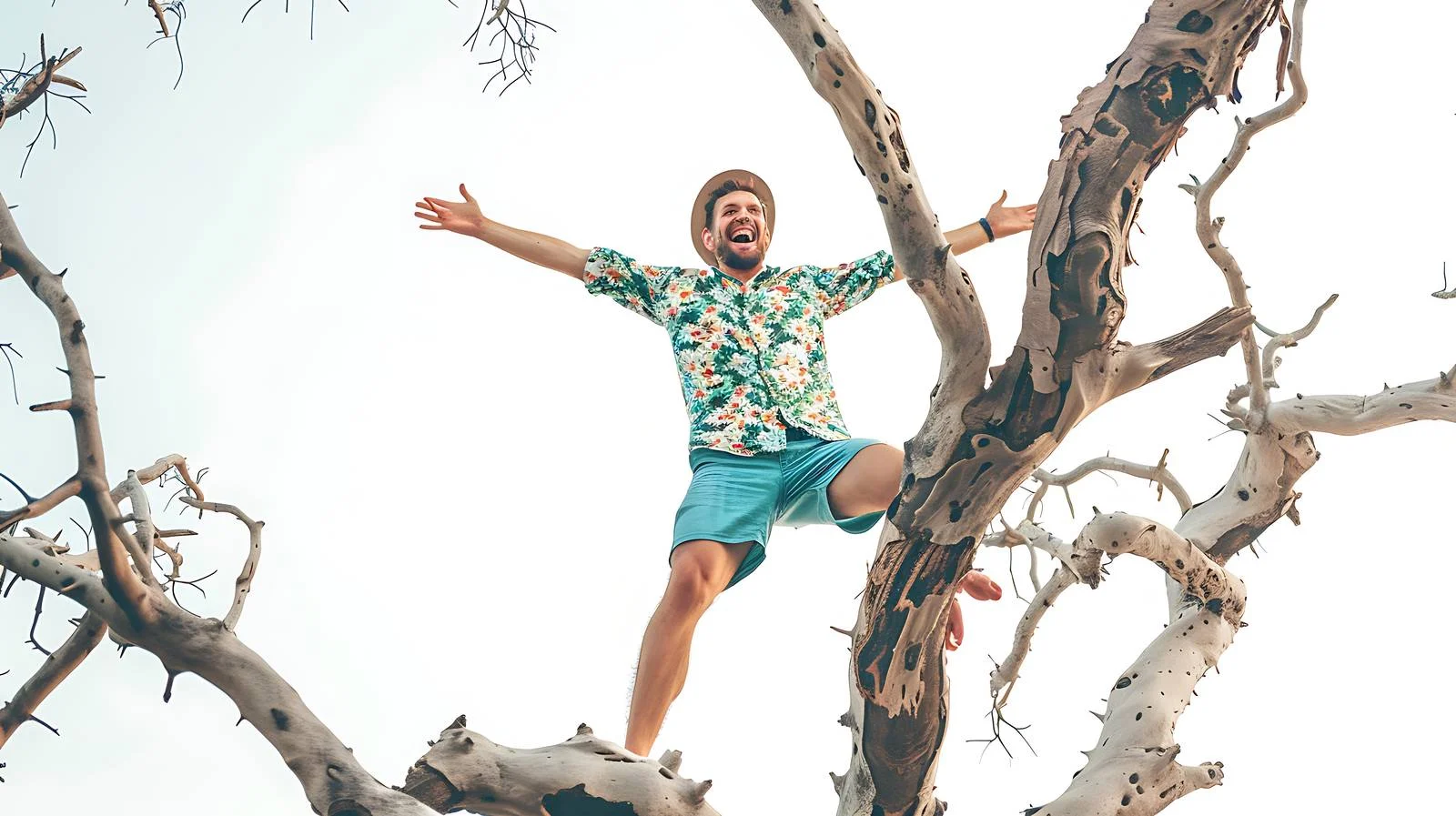 Joyful Man on Branches — free download from Dotvec