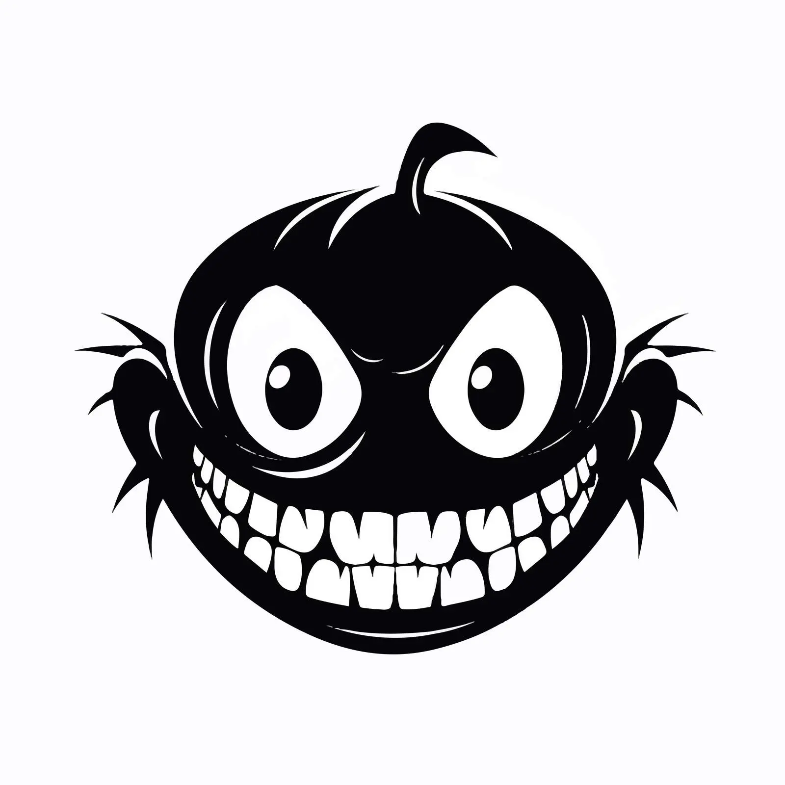 Scary Halloween Face with Creepy Smile Vector – free haunting image from Dotvec