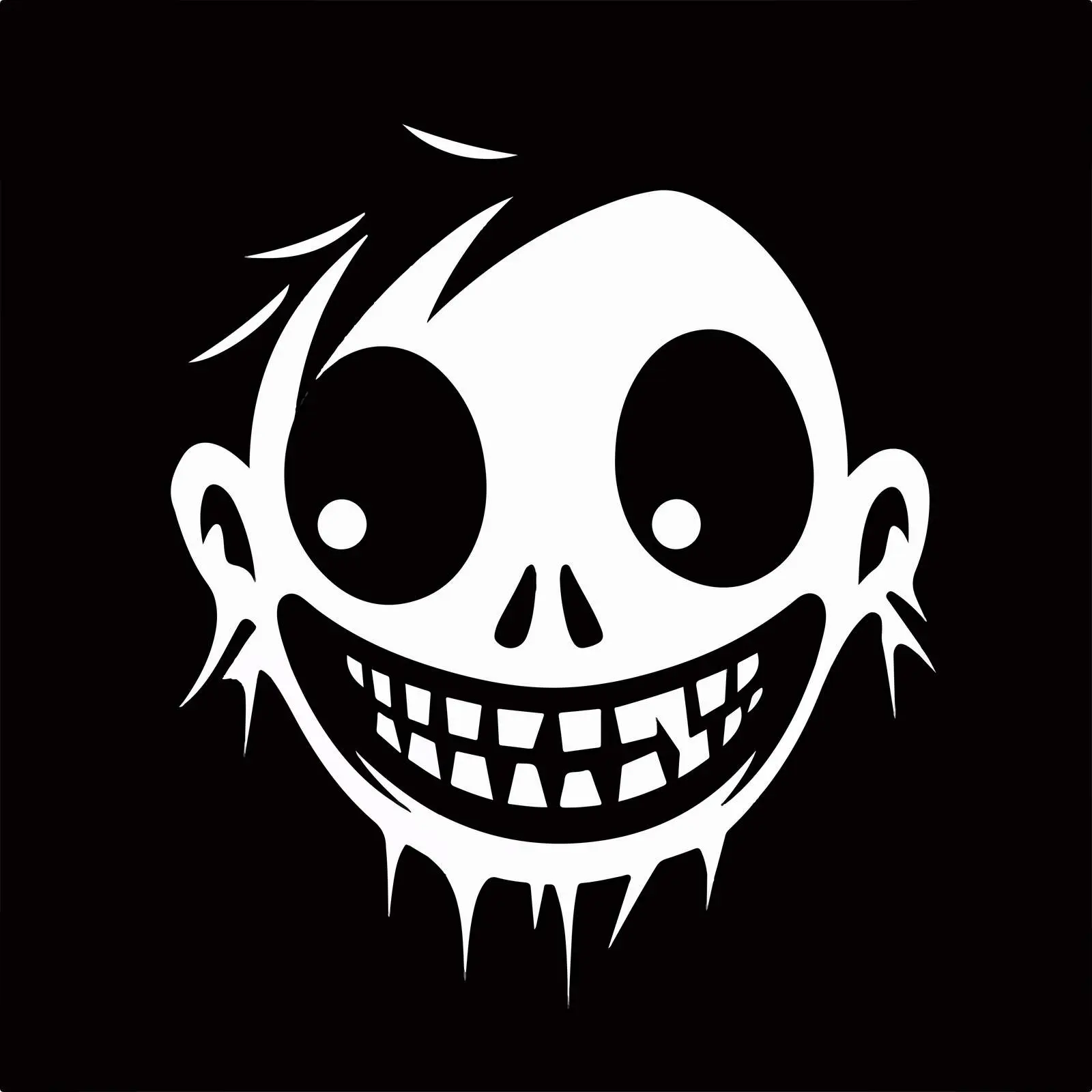 Creepy Halloween Face with Scary Smile Vector — free download from Dotvec