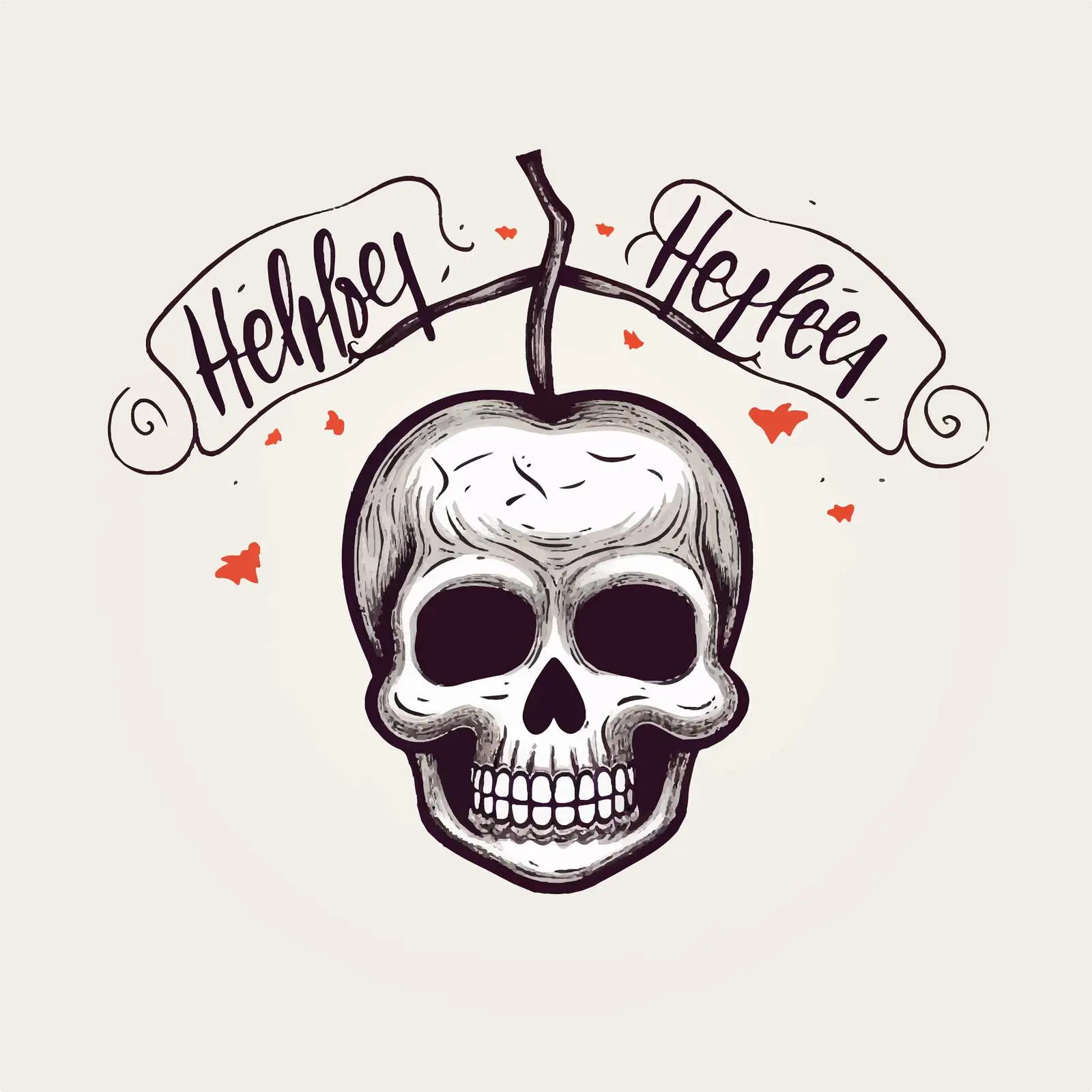 Happy Halloween Handwritten Quotes with Apple Graphic — free download from Dotvec