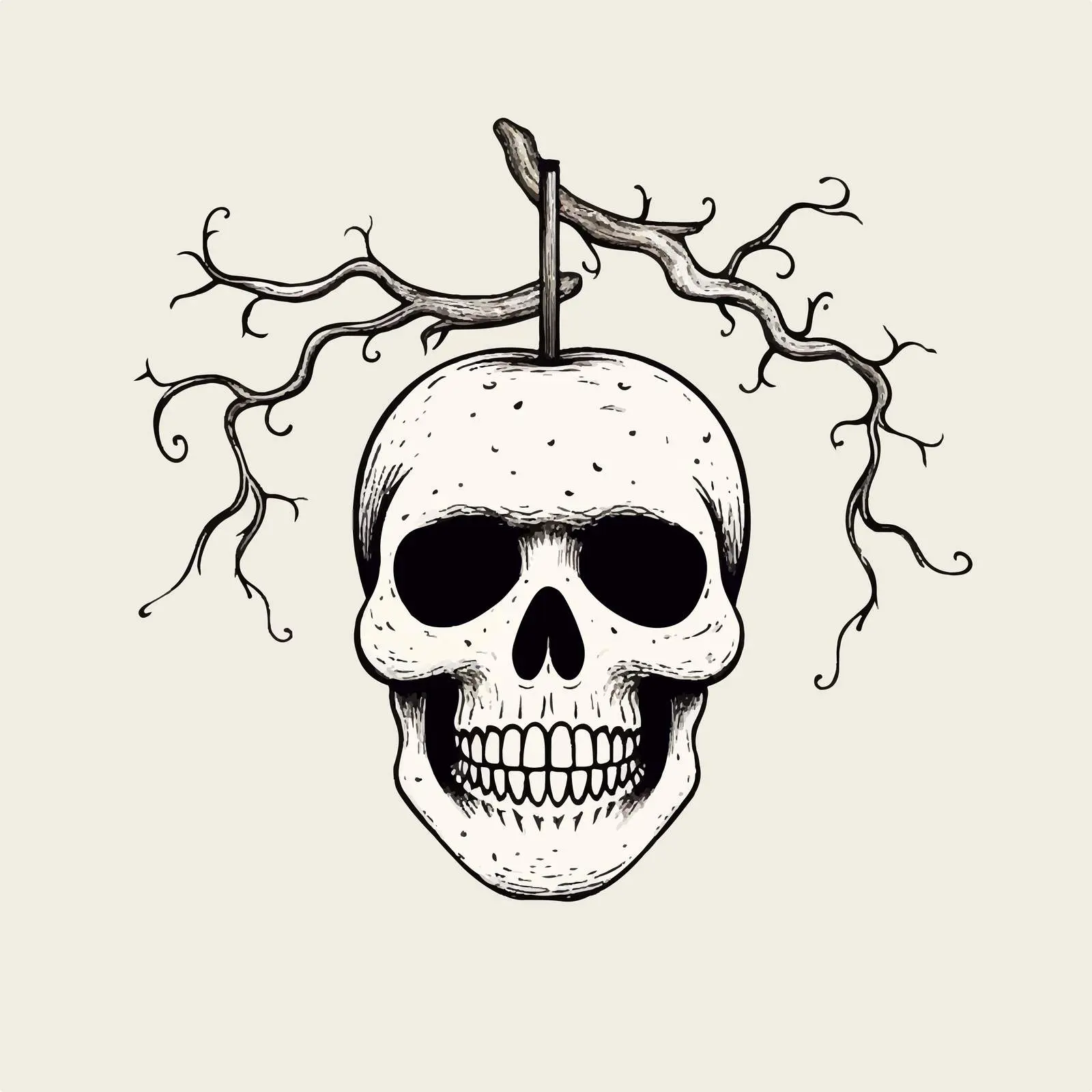 Happy Halloween Handwritten Quotes and Apple Vector – free holiday vector image from Dotvec