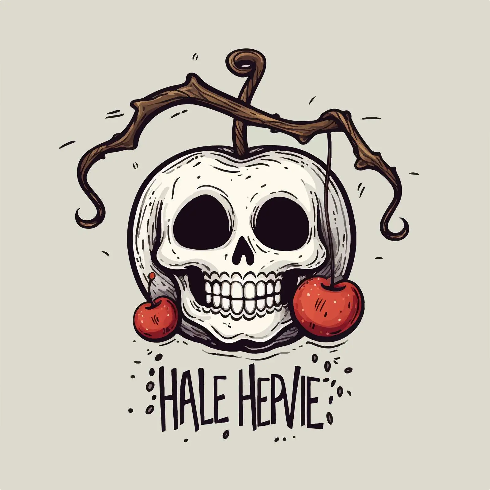 Happy Halloween Handwritten Quotes with Apple Illustration — free download from Dotvec
