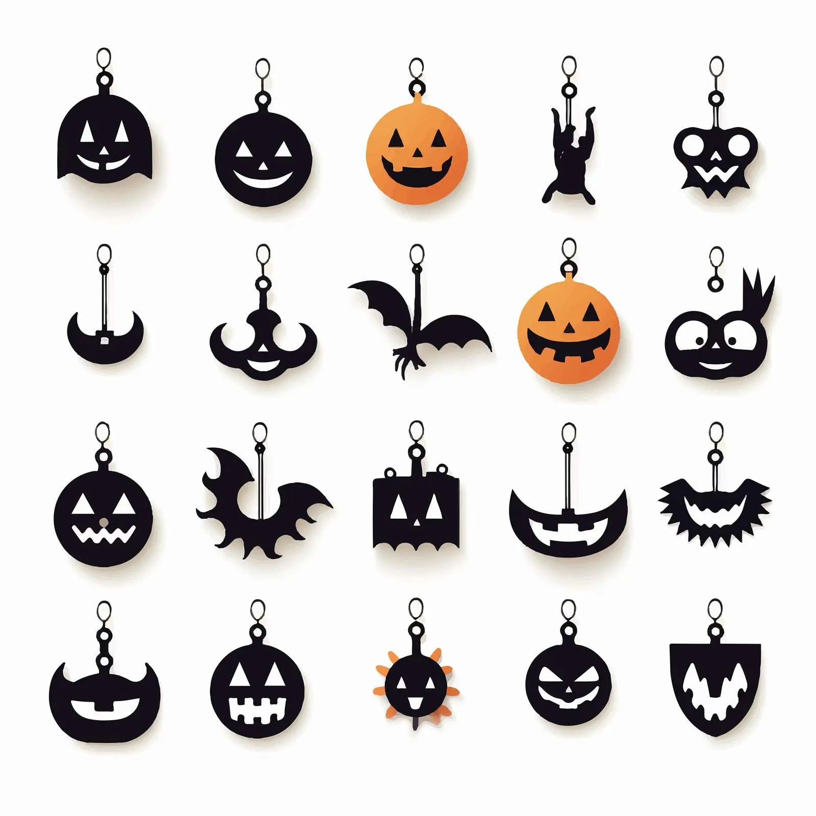 Happy Halloween Silhouette Earrings Cut Files — free download from Dotvec