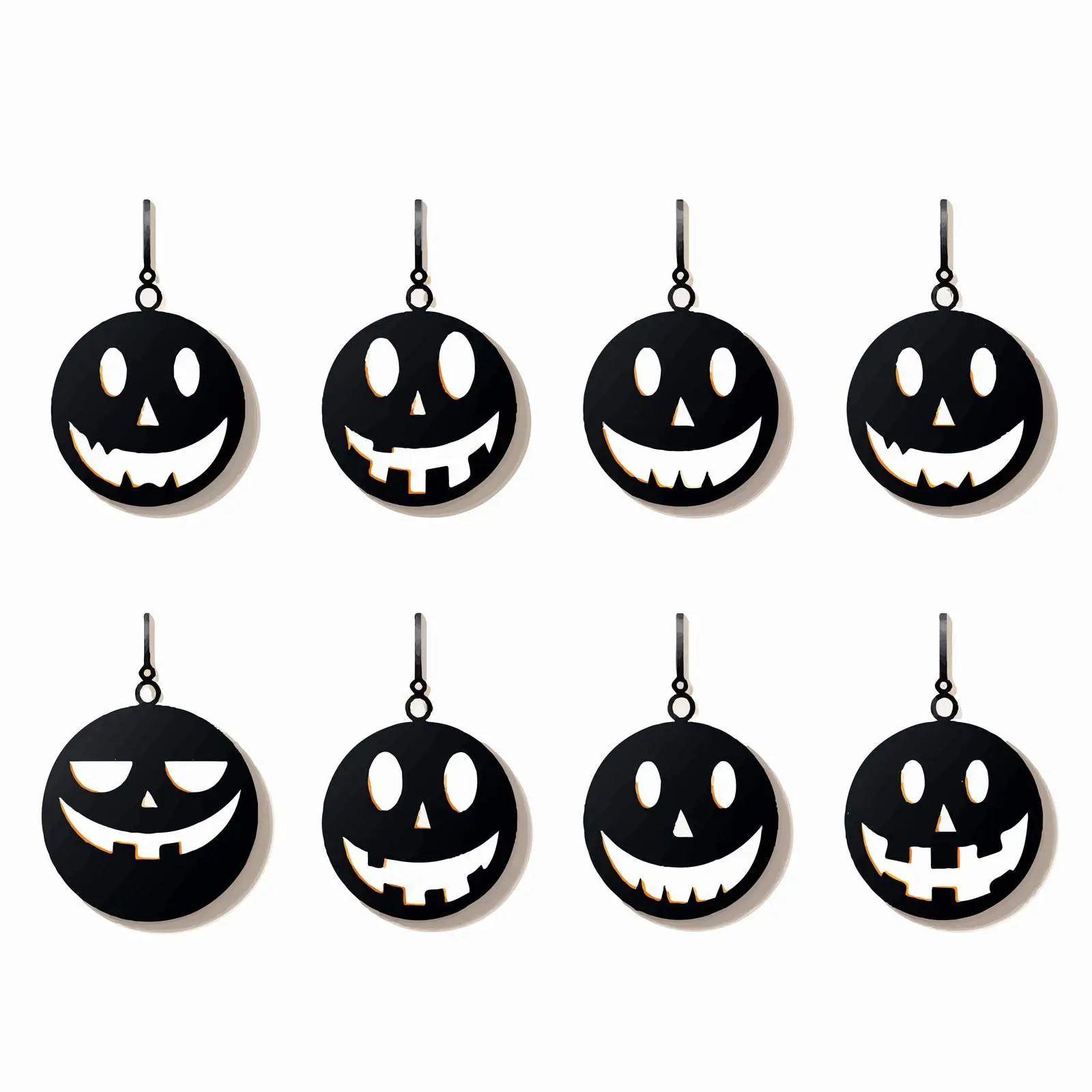 Happy Halloween Smiles Silhouette Earrings Vector – free ghost image from Dotvec