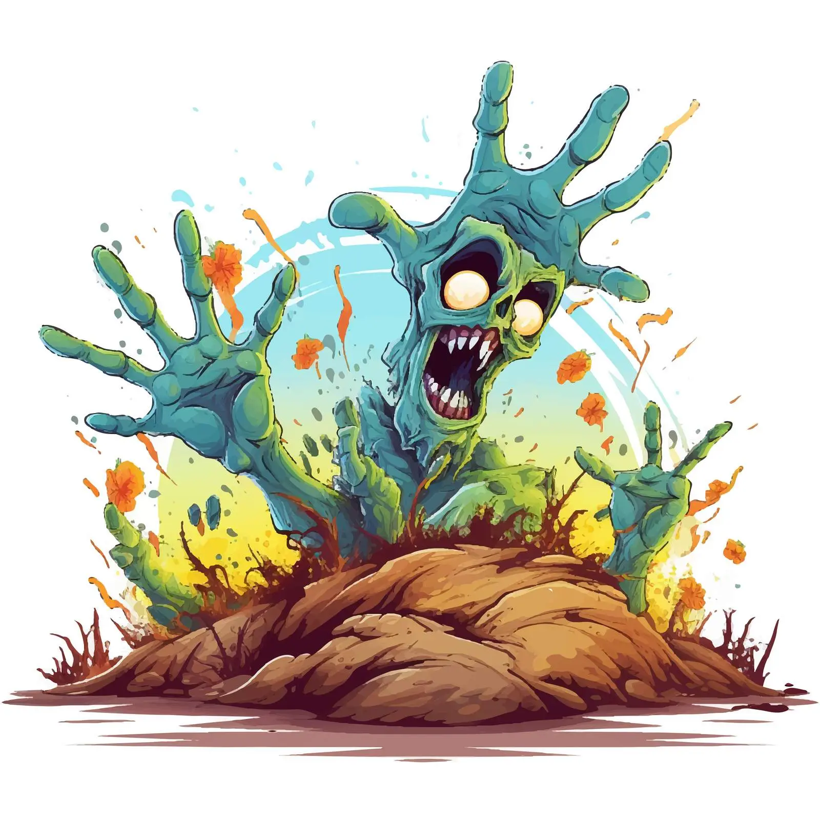 Zombie Hand Rising from Ground for Halloween — free download from Dotvec