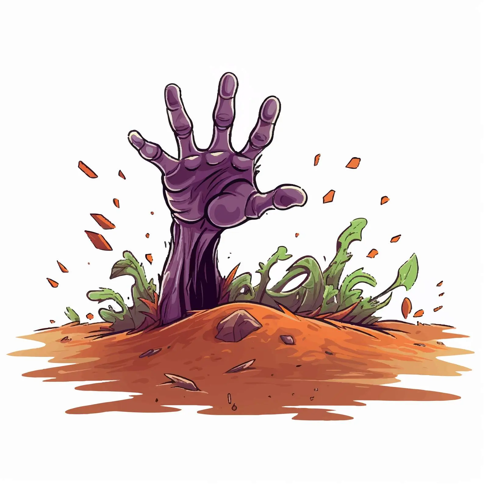 Halloween Zombie Hand Emerging from Ground Vector – free haunting image from Dotvec
