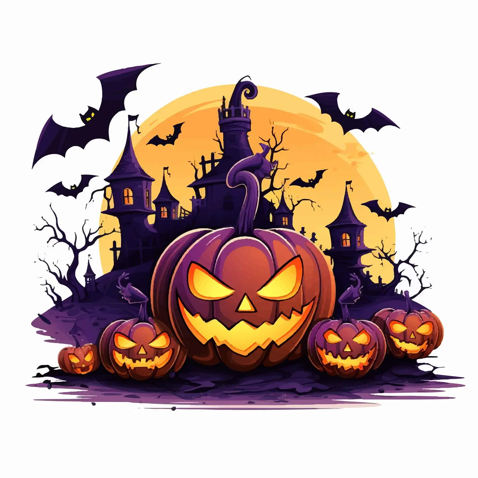Happy Halloween Word Banner Illustration Vector — free download from Dotvec
