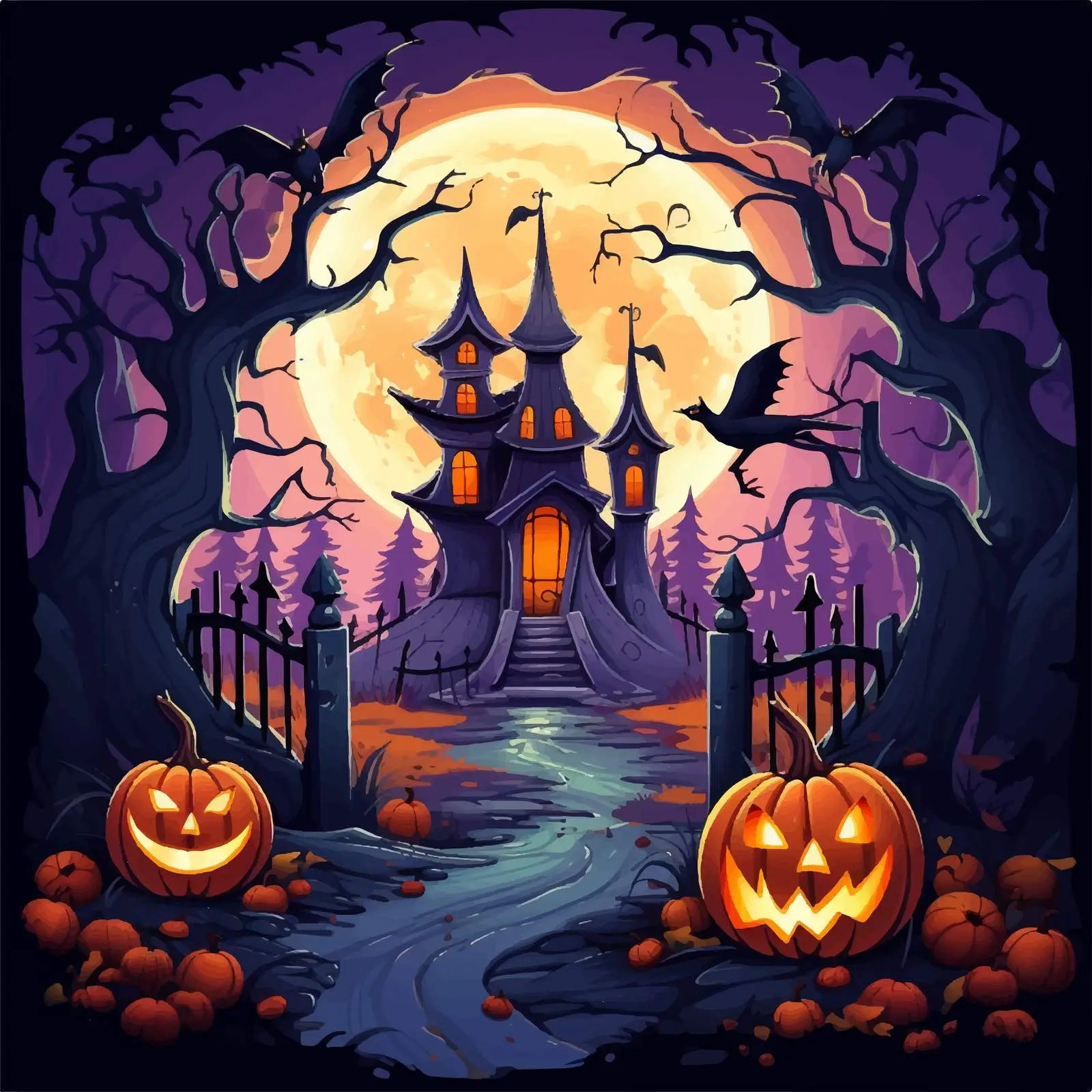 Happy Halloween Word Banner Illustration — free download from Dotvec