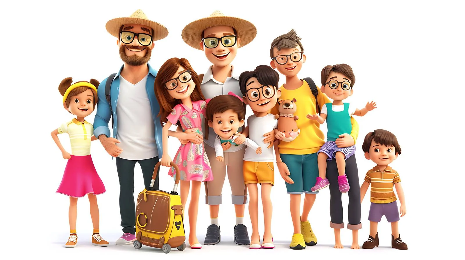 Joyful family outing on white background — free download from Dotvec